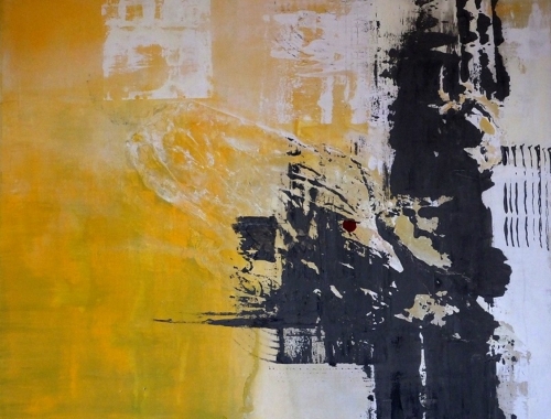 grau gelb, abstrakte Malerei