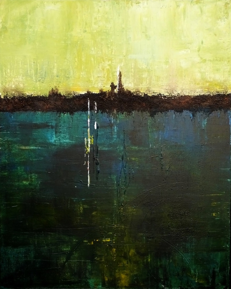 Am See, abstrakte Malerei