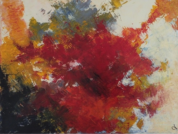 Blüte, abstrakte Malerei