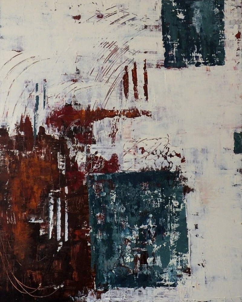 Türkis, abstrakte Malerei