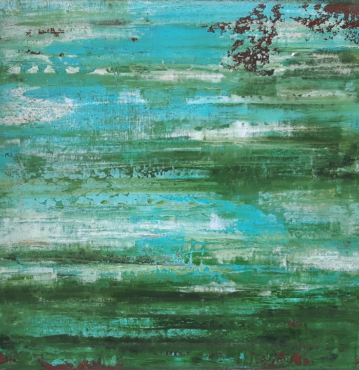 Seeblick, abstrakte Malerei