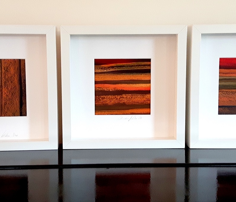 Afrika Trilogie gerahmt, abstrakte Malerei