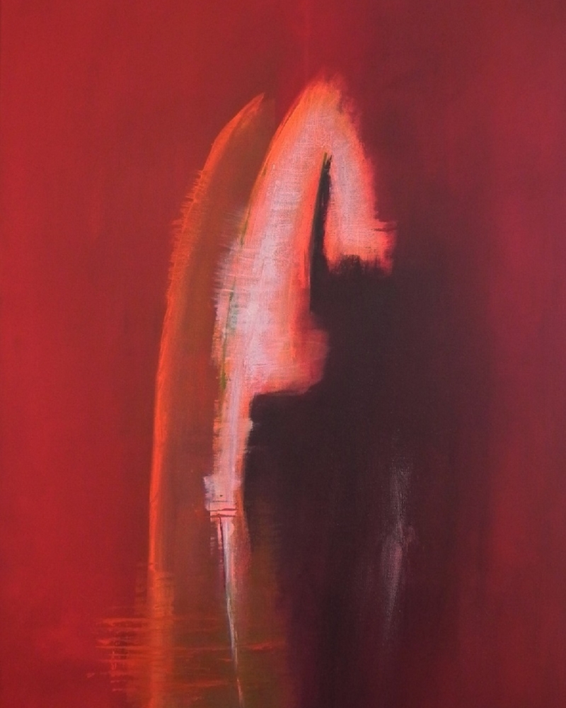 Federn, abstrakte Malerei