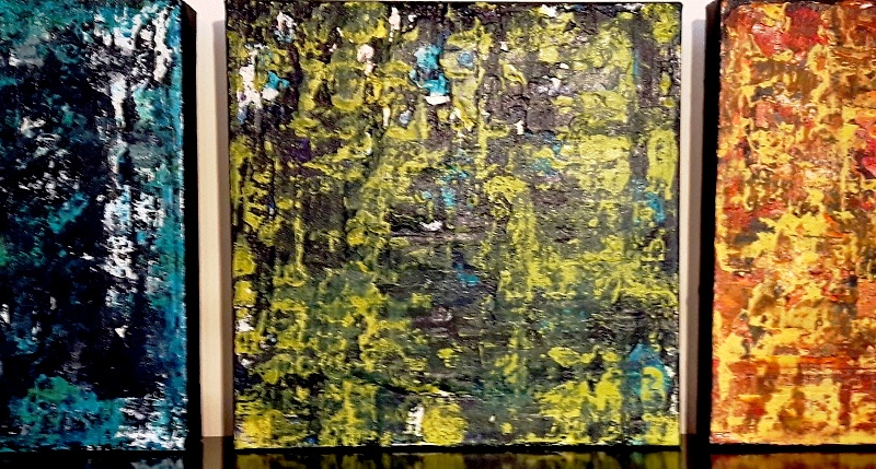 Trilogie, abstrakte Malerei